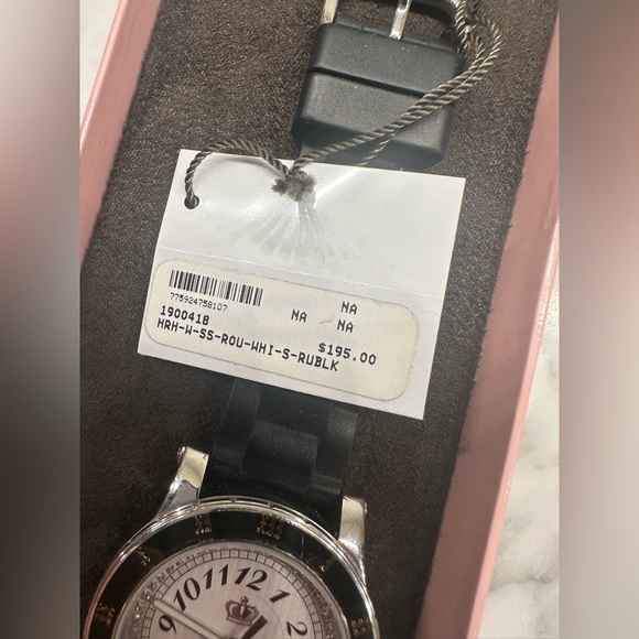 2005 JUICY COUTURE Glamor Watch with Black Rubber Strap & Swarovski Crystals - Picture 15 of 15